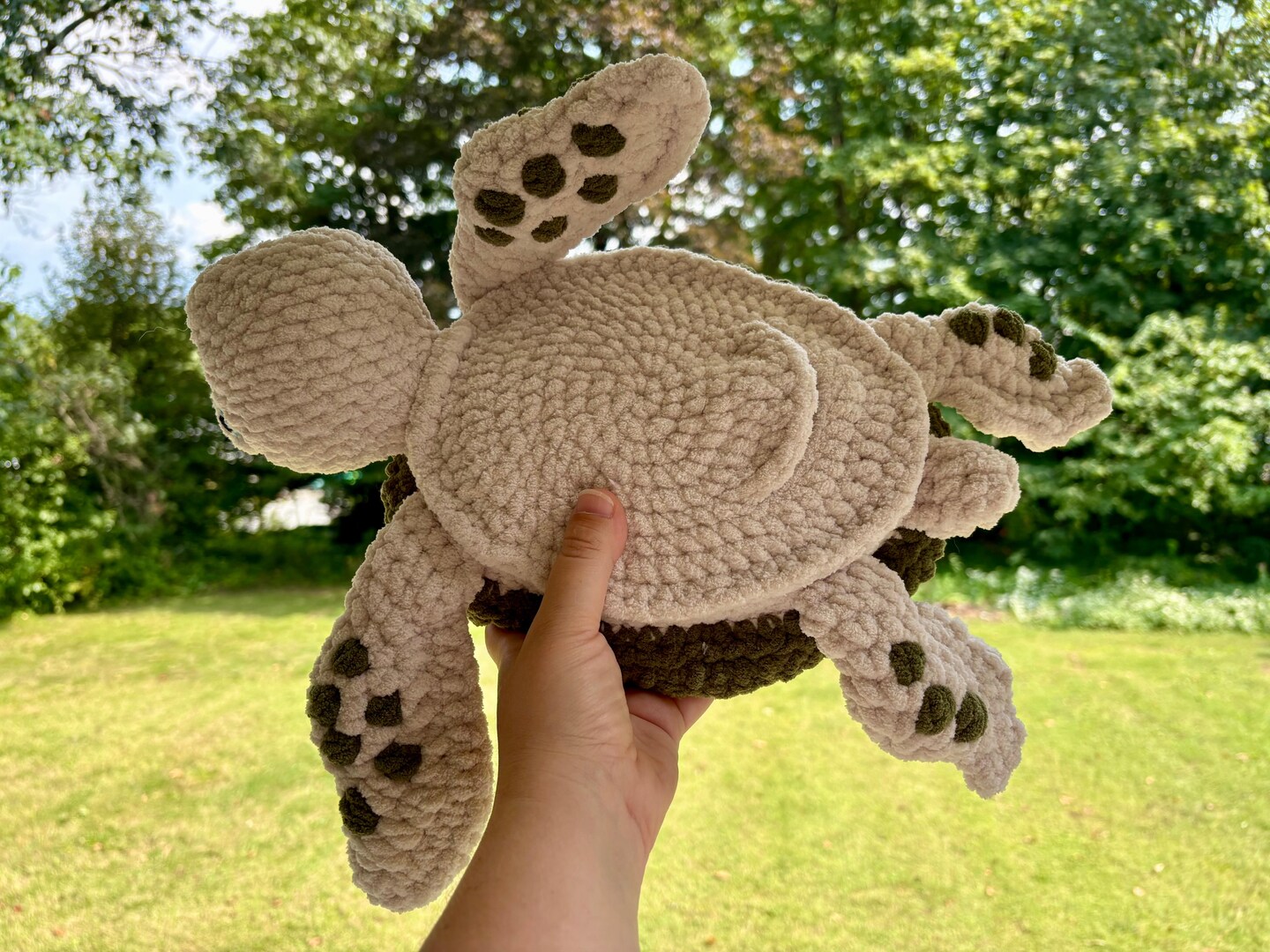 Custom Crochet Sea Turtle Plush Amigurumi Stuffed Animal  Handmade Crochet Sea Turtle Plush (MADE TO ORDER!) main image 1