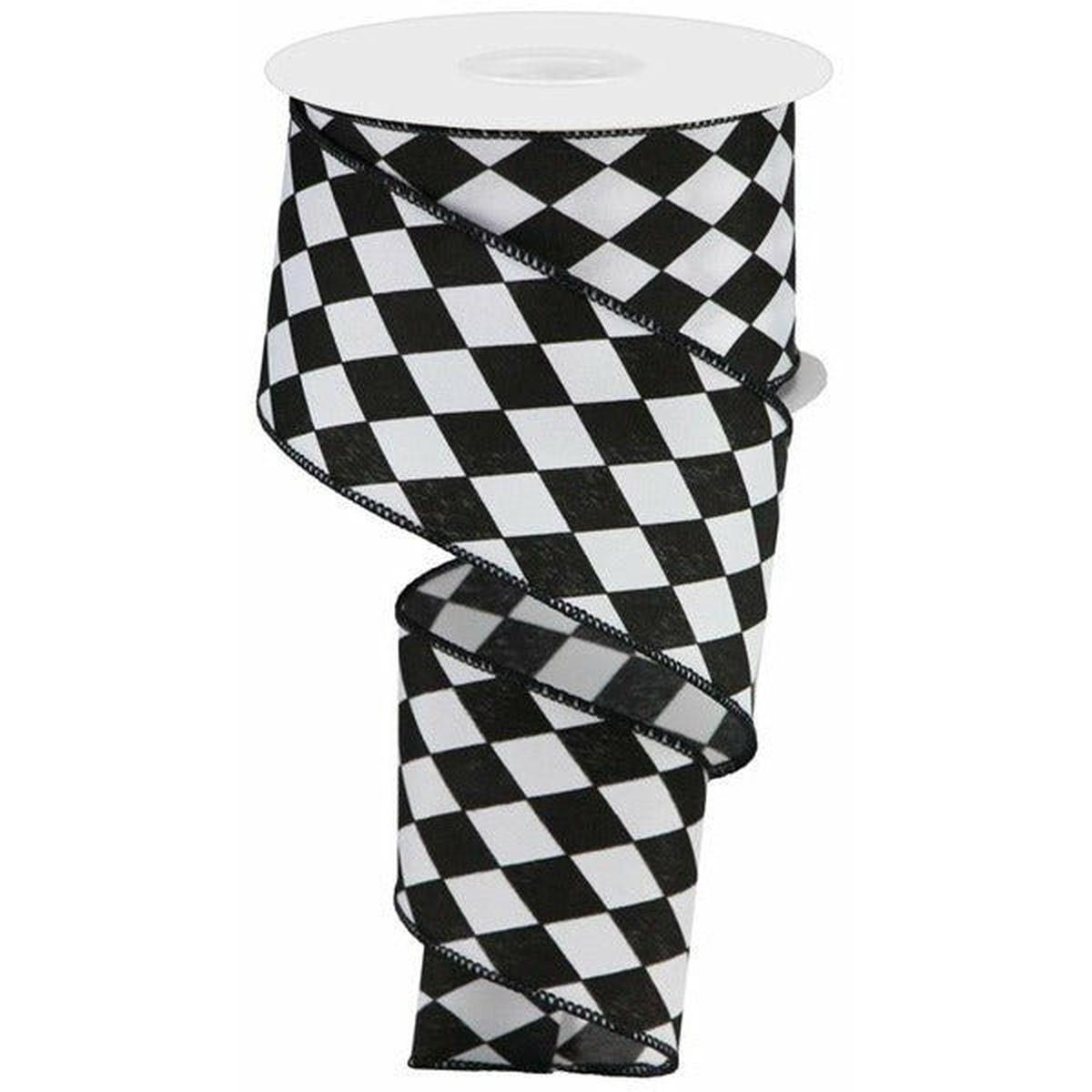 2.5&#x22; Harlequin Ribbon: Black (10 Yards)