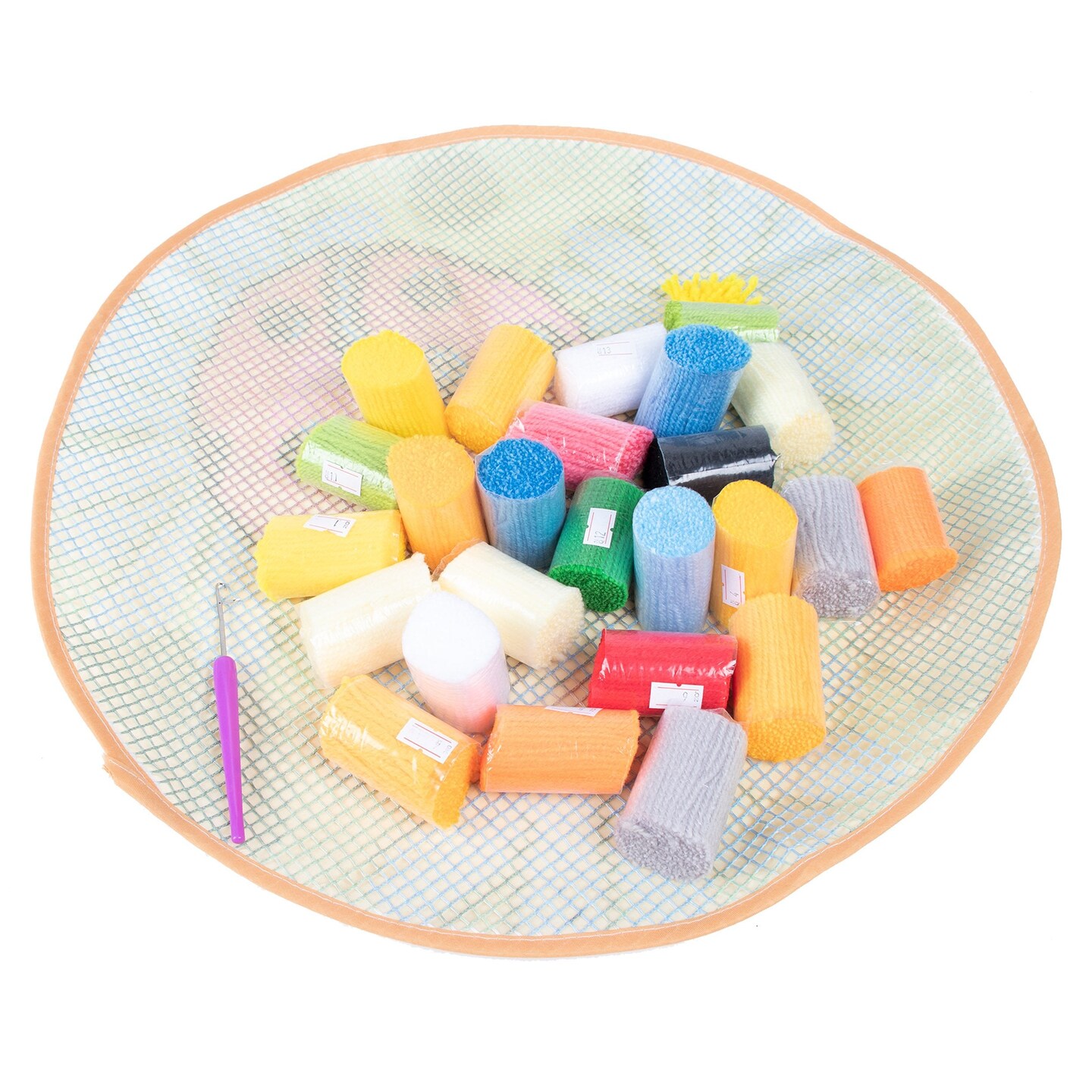 17" X 17" Cat Latch Hook Kits Rug Making Kits DIY Crochet Yarn Crafts for Kids or Adults with Printed Canvas Pattern Crochet Kit