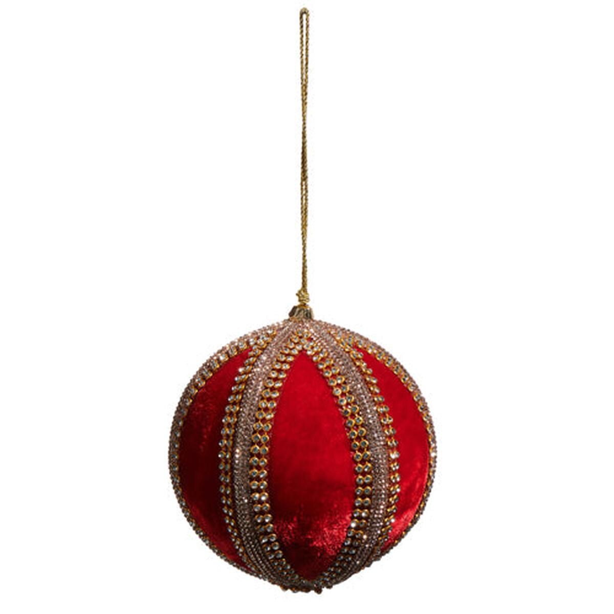 4&#x22; Velvet Jeweled Ball Ornament
