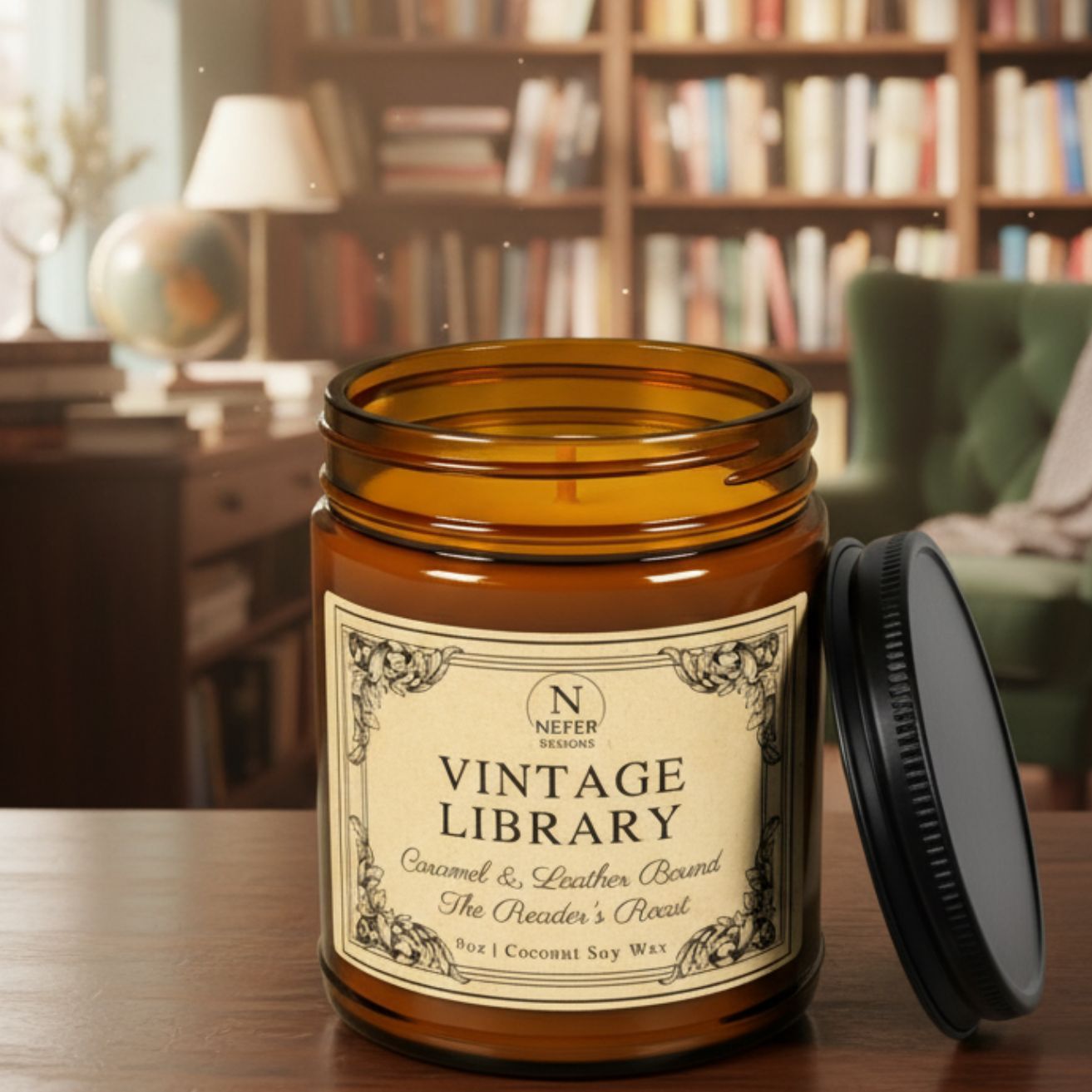 A Book Lover Gift | Vintage Library Scented Candle (9 oz