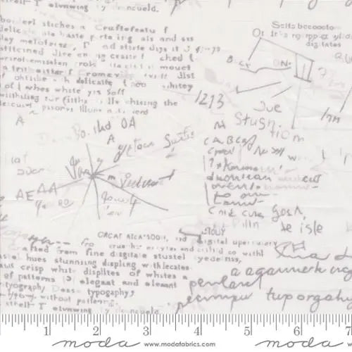 White Modern Backgrounds Equations Cotton Wideback Fabric Per Yard