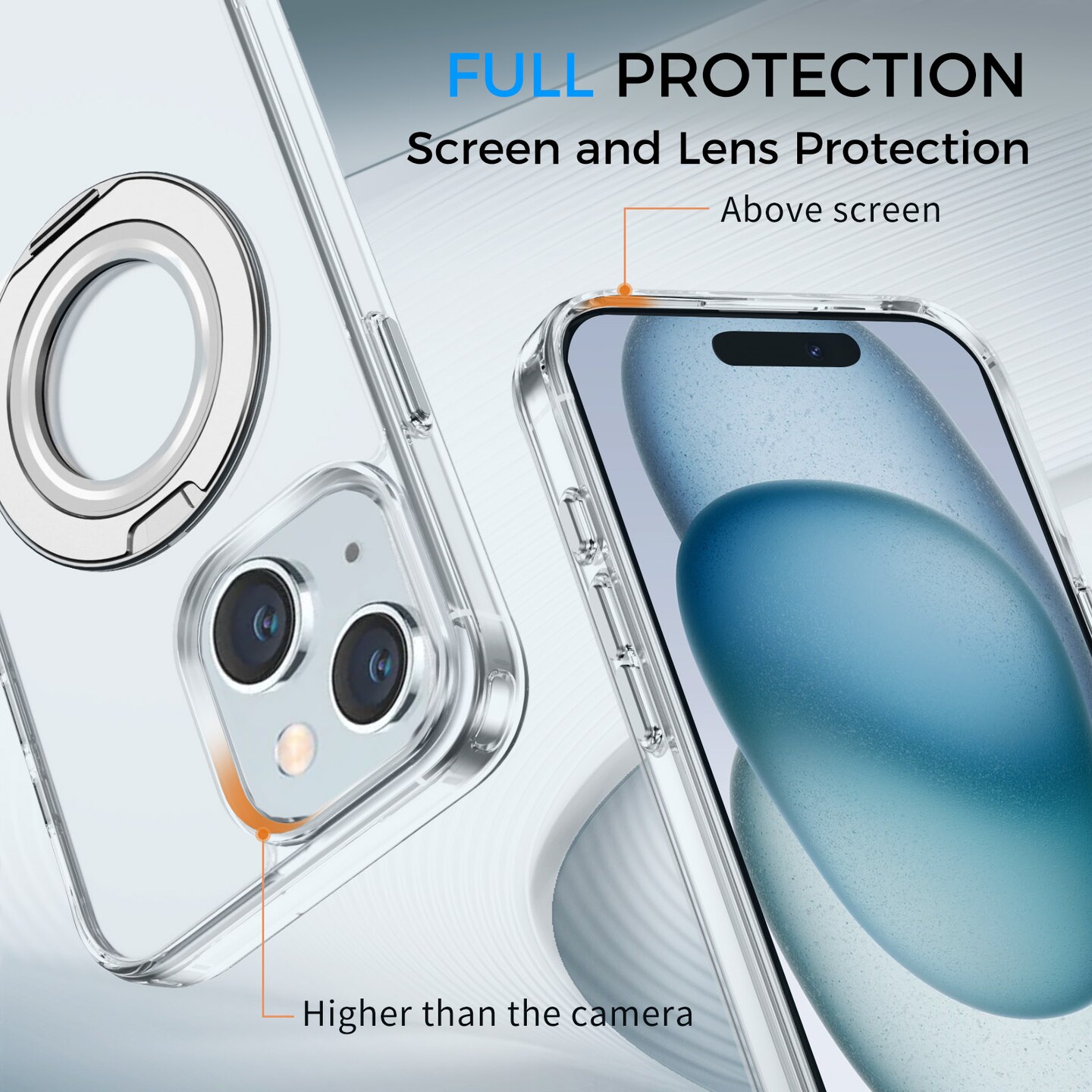 Clear Magnetic Case with Ring Stand for various Apple iPhone 17, 16, 15 Models, Fit for MagSafe, Shock Absorption Bumper, Soft Flexible TPU, Shock Resistant, Fingerprint Resistant, Protection