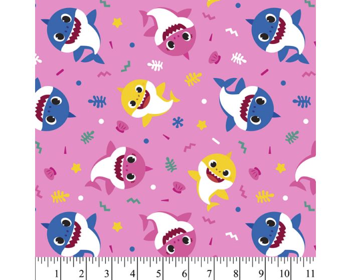 Baby Shark Party Cotton Fabric | By the Yard | Sewing and Crafting | 44 inches wide