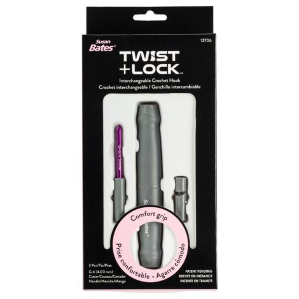 Susan Bates Twist + Lock Interchangeable Crochet Hook Starter Set