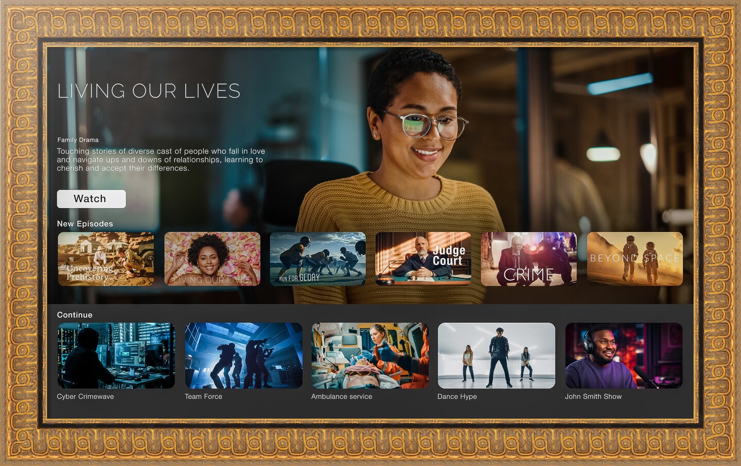 The Samsung Frame TV 65 inch TV Frame, Ornate Frame TV (Fits 2021-2025 Models)