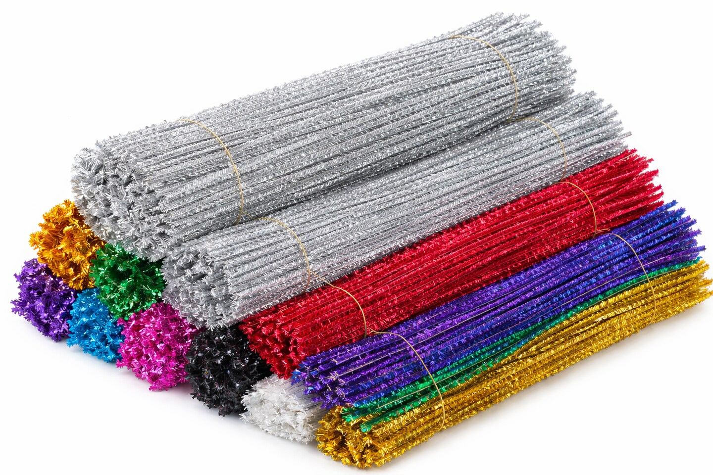 Chenille Sparkle Stems 12" Assorted Colors – Glitter Pipe Cleaners for Crafts, Classrooms & DIY Projects