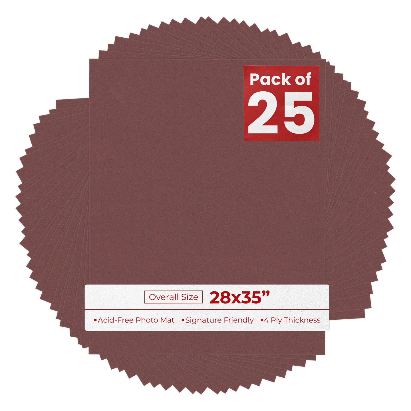 Maroon Red 28x35 Uncut Mat Board - Blank Sheets, No Opening, Color: Red ...