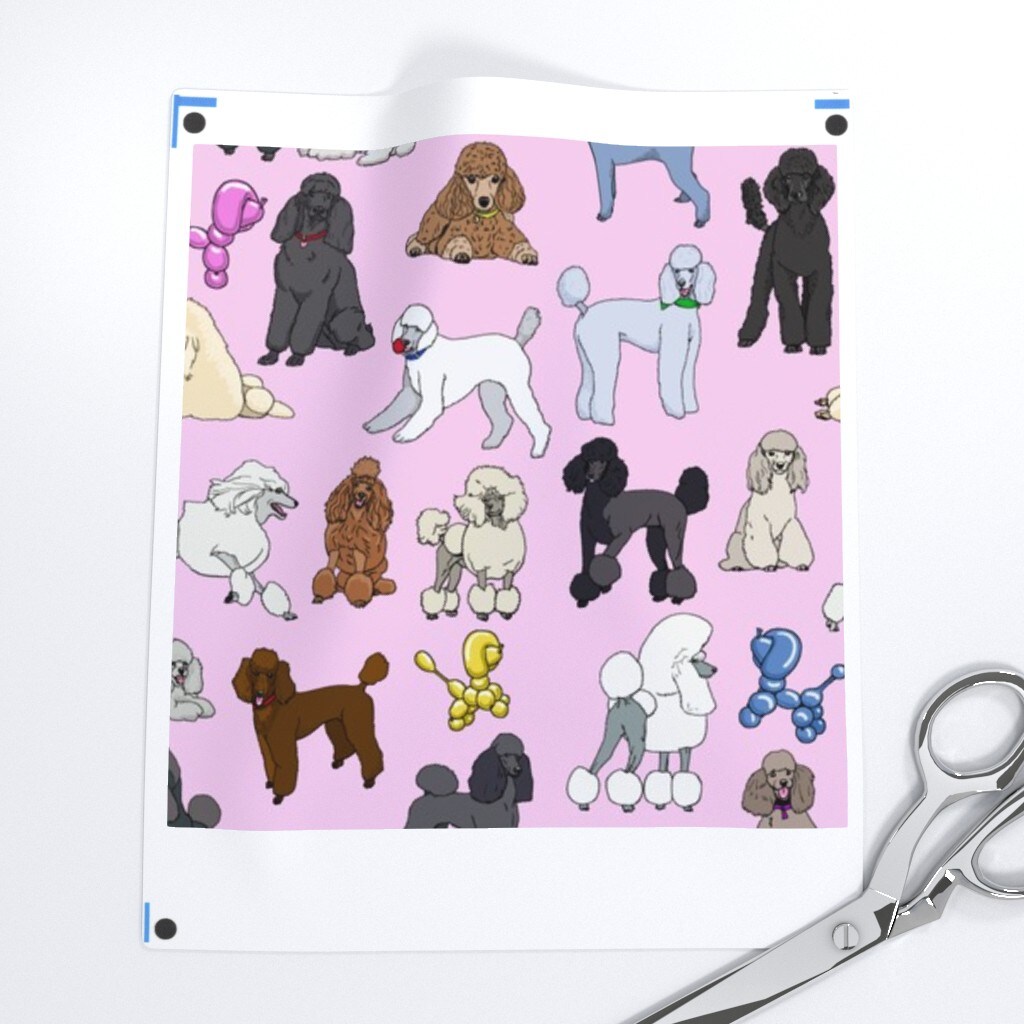 Poodles Pink Toy Fancy Dog Pet Puppy Poodle Dogs Custom Printed Fabric by Spoonflower Various Fabrics by the Yard or Fat Quarter