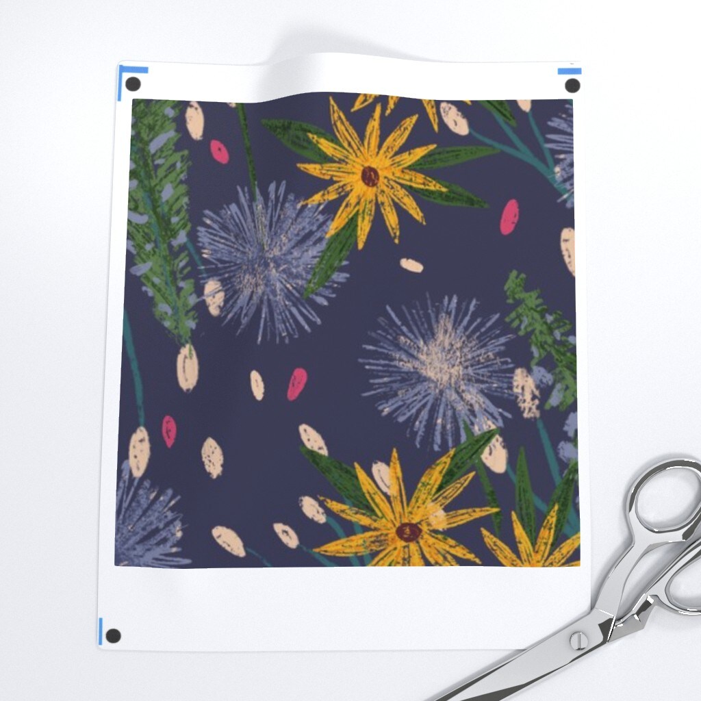 Floral Garden Botanical Flowers Woodland Nature Custom Printed Fabric by Spoonflower Various Fabrics by the Yard or Fat Quarter