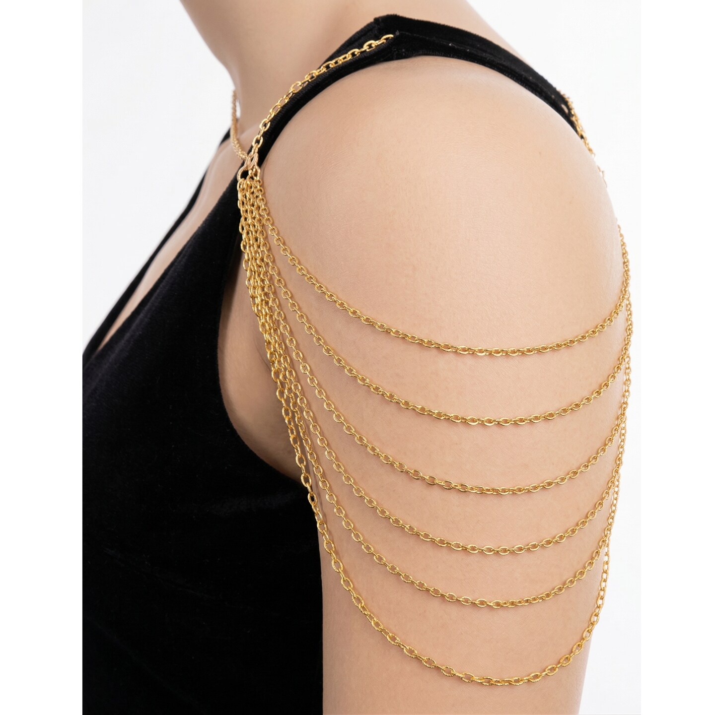 Cascading Six Strand Shoulder Chain Available in 7 Colors