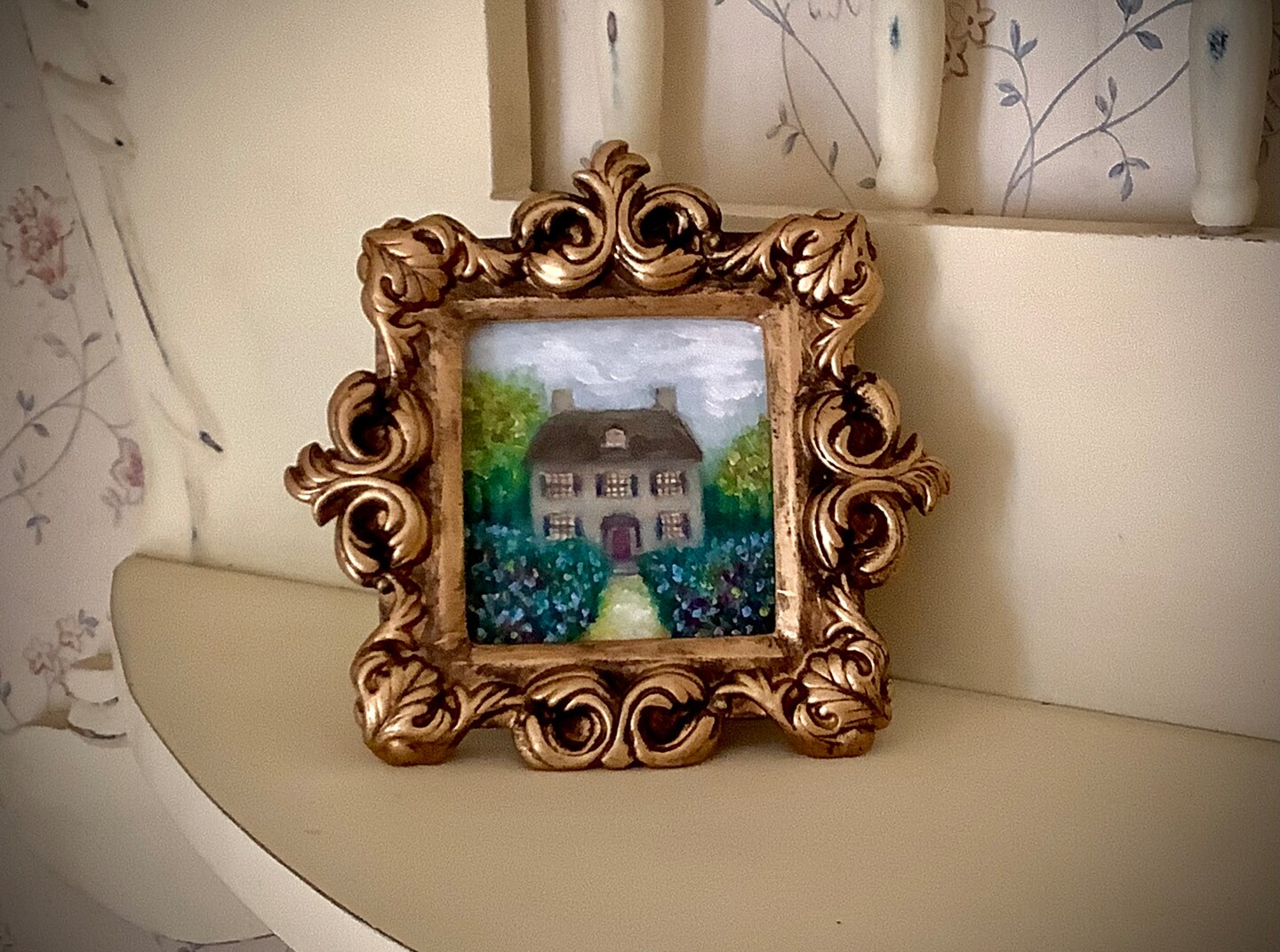 Vintage Farmhouse Painting in shops Gold Frame