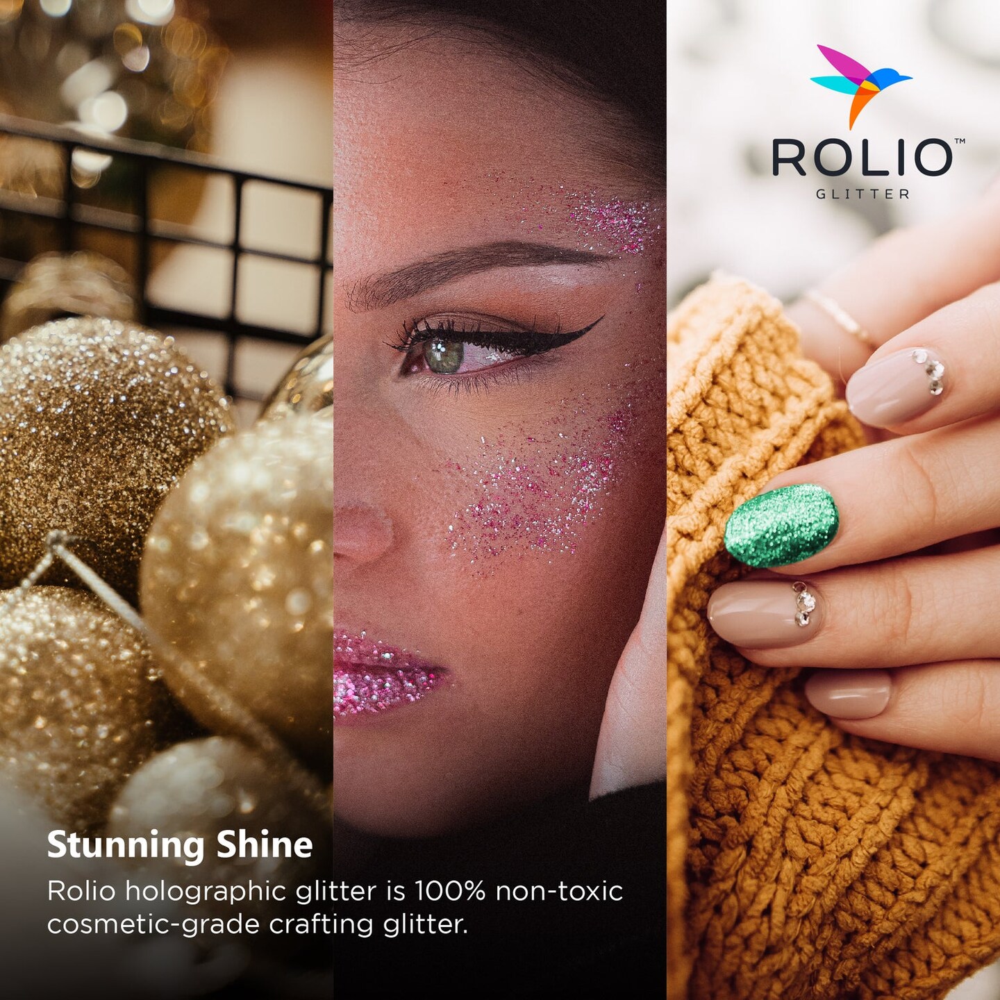 Rolio - 1 Jar Vibrant Holographic Glitter (Dorothy's Ruby) - 1 oz