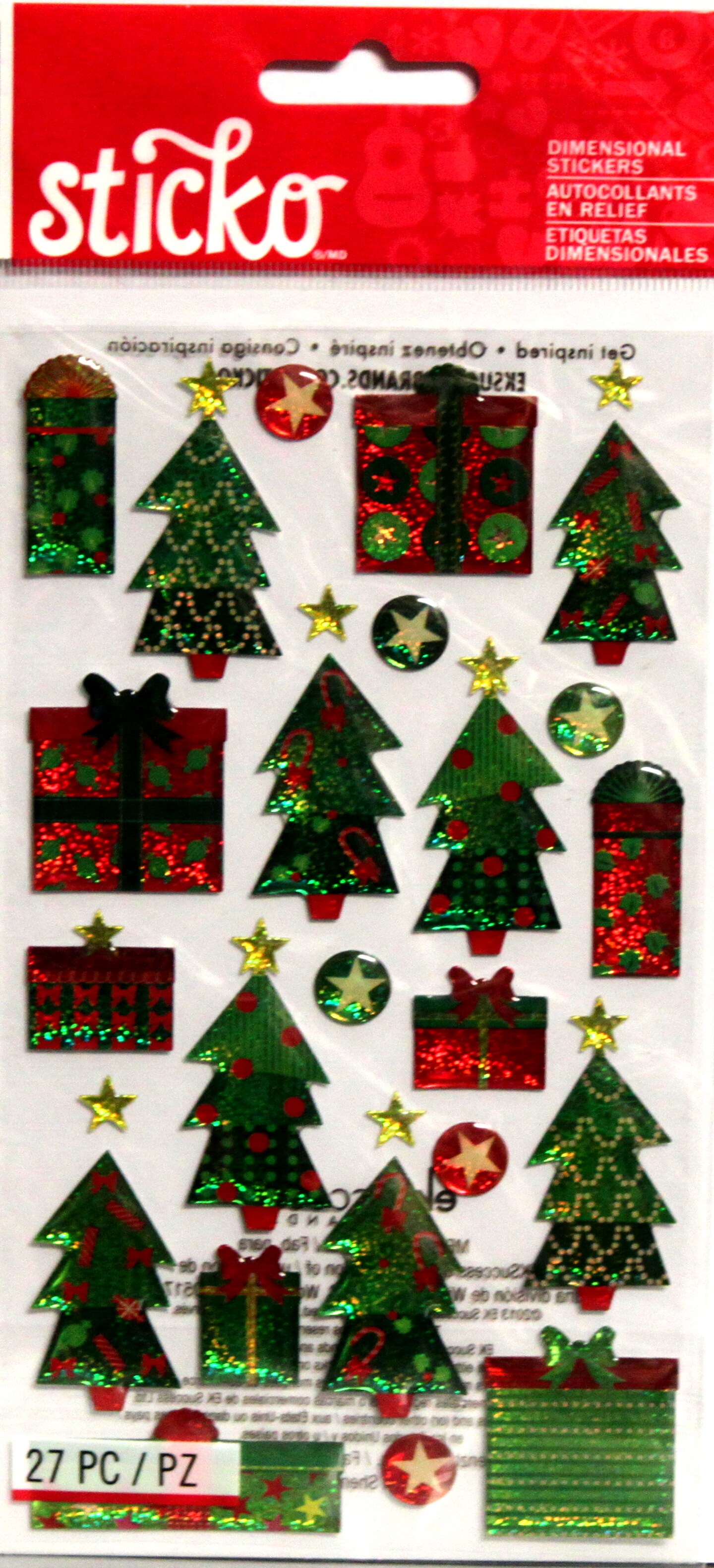 Sticko Tinsel Trees Dimensional Epoxy Stickers | Michaels