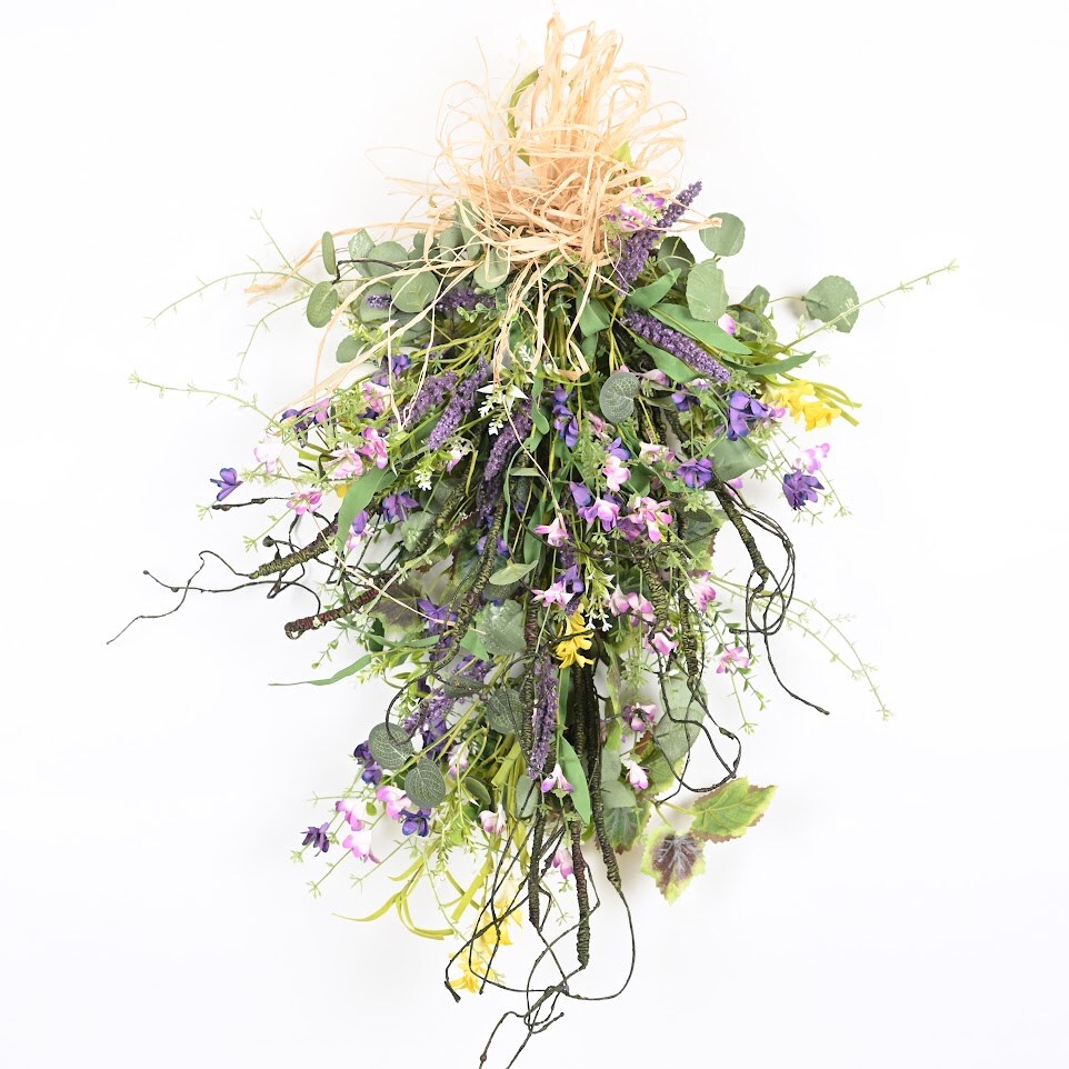 Lavender Wildflower Cascading Swag Boho Door Wall Decor