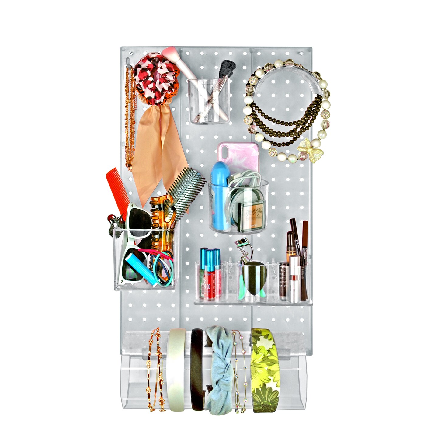 The DIY Multi-Purpose 10-Piece Pegboard Wall Organizer Kit with One Panel and Accessory Assortment