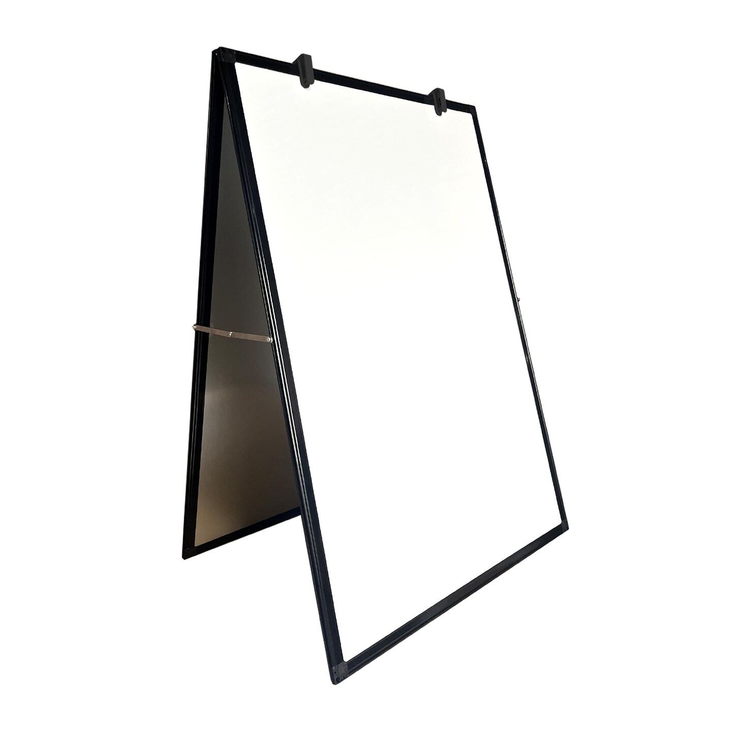 Flipside Products 24" x 36" Double-sided Magnetic Dry Erase Black Aluminum Marquee Easel, Store Sign, Office, Flipchart hooks, Portable