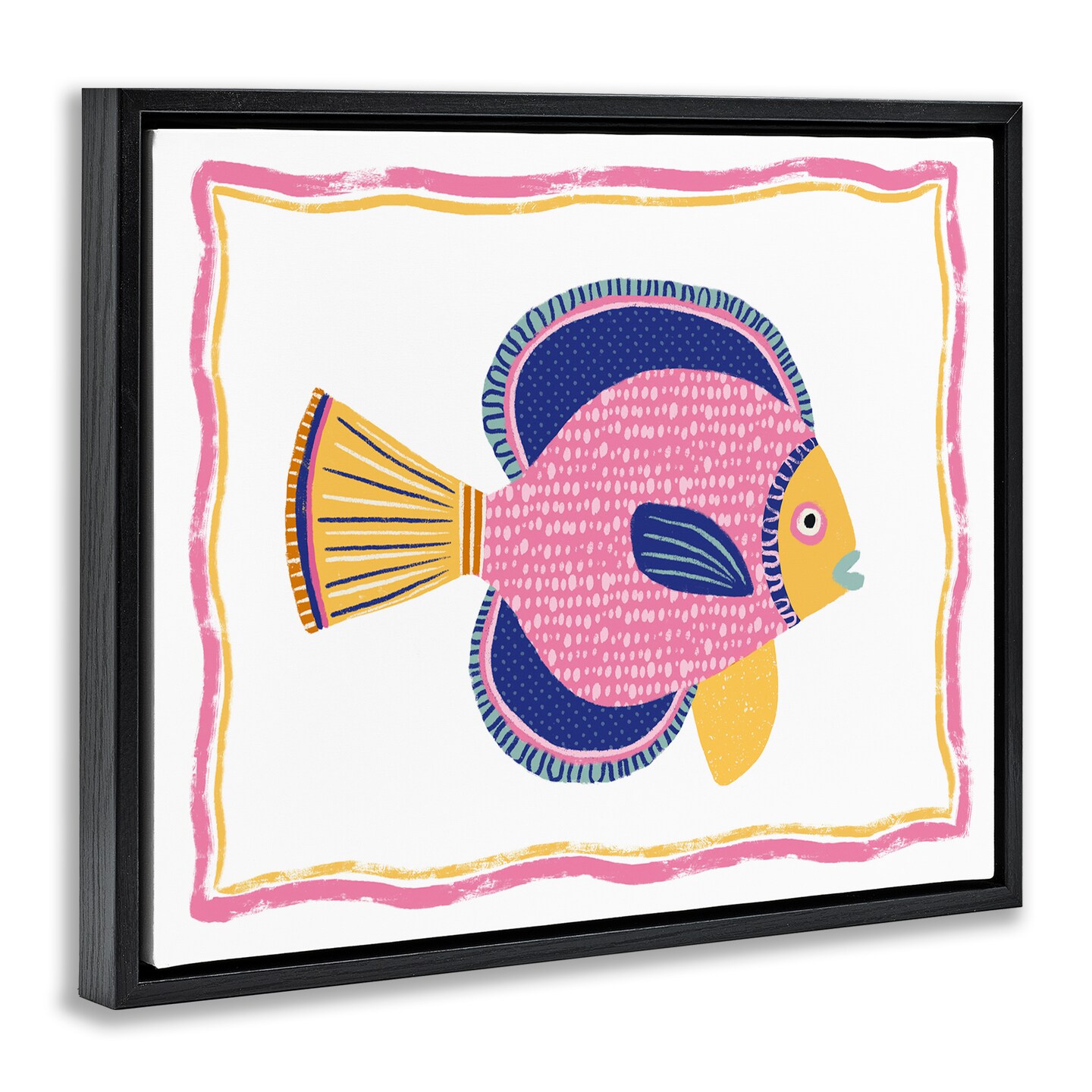 Stupell Industries Pink Fish Illustration Floating Frame By Lisa Nohren