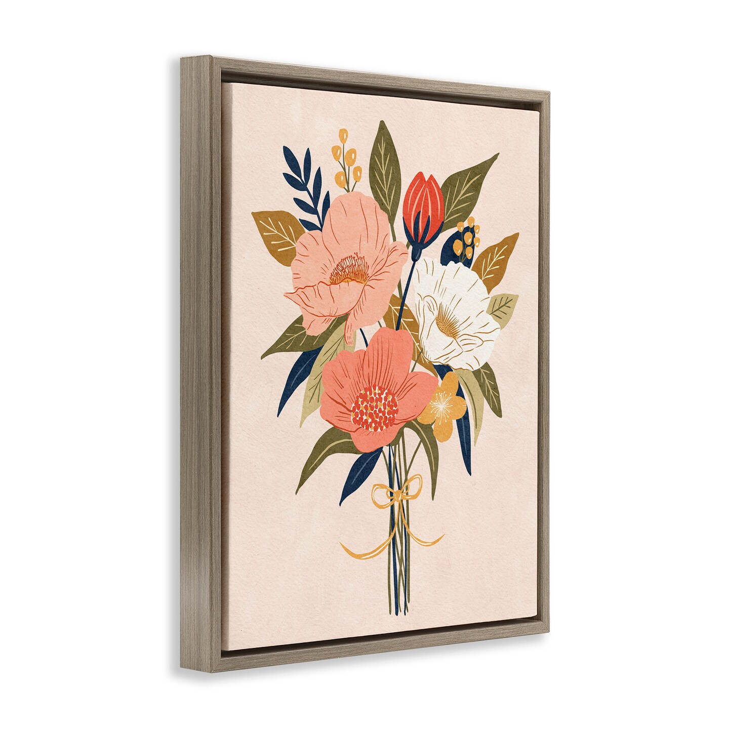 Stupell Industries Peach Floral Bouquet Floating Frame By Lisa Nohren
