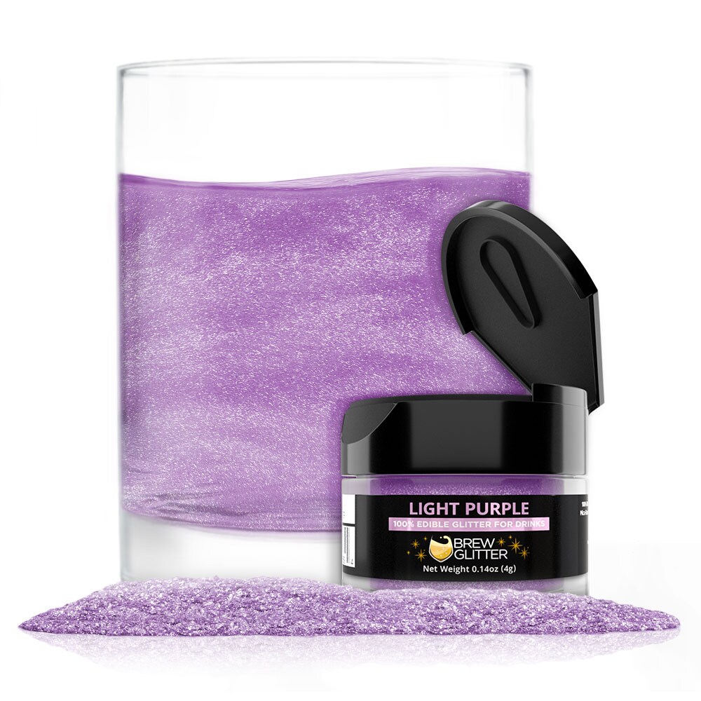 Brew Glitter - Light Purple Edible Drink Glitter (4g, x1 Flip-Cap Jar) for Beer, Cocktails and Beverages
