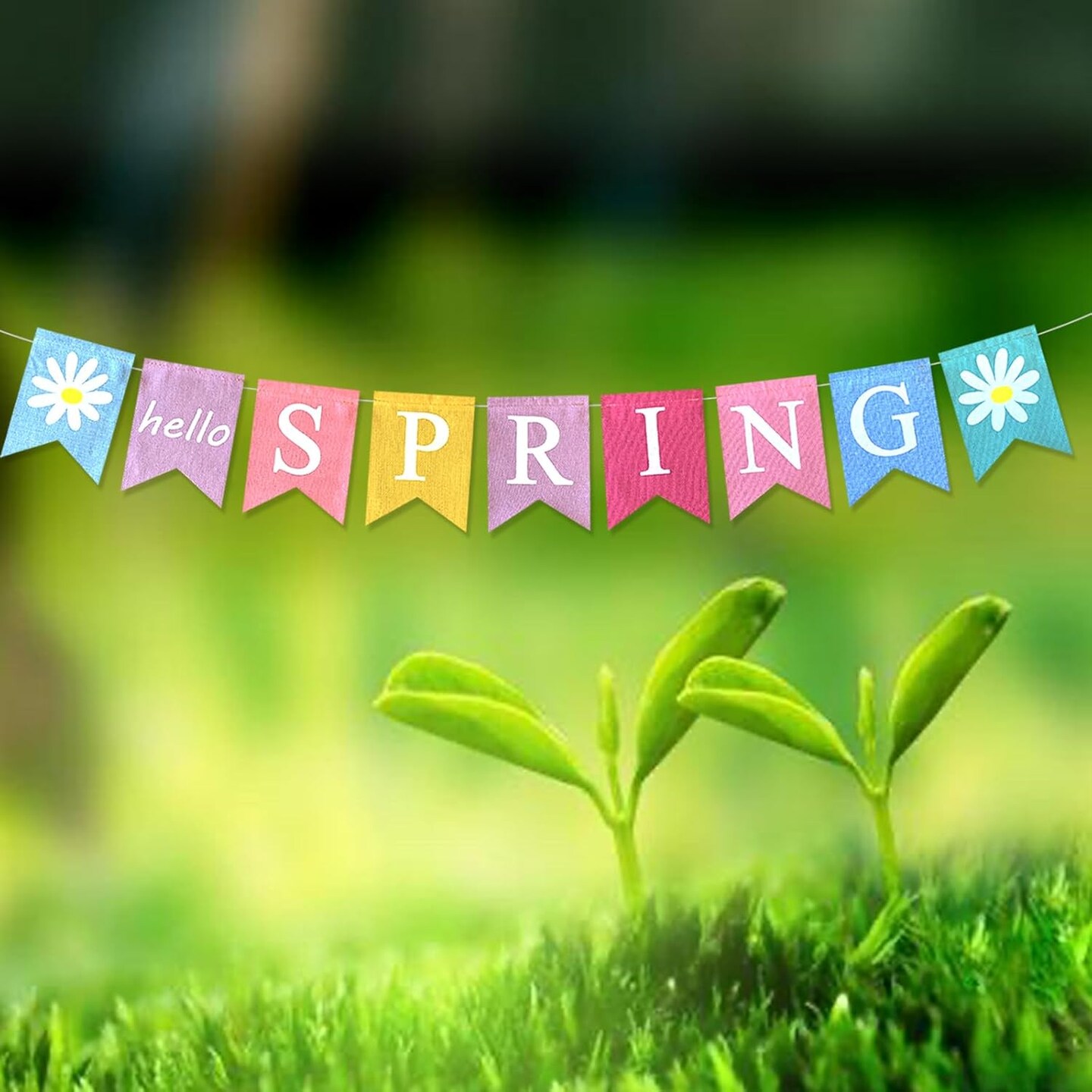 Pre-assembled Burlap Happy Easter Decorations Welcome Spring