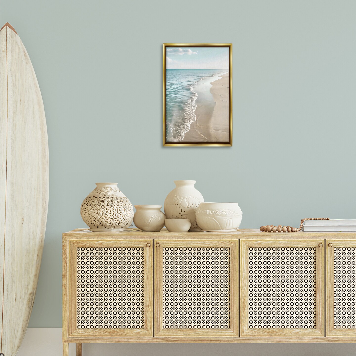 Stupell Industries Tranquil Receding Shoreline Floating Frame By LSR Creative Studio