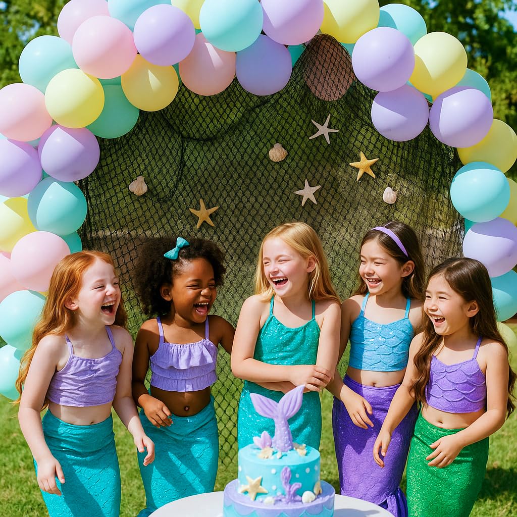 Fishing Net Decor – Real Repurposed 5x7ft Fishing Net for Wall, Beach Party & Nautical Decorations – Authentic Fish Netting for Pirate & Mermaid Parties – Indoor Outdoor Coastal Home Décor