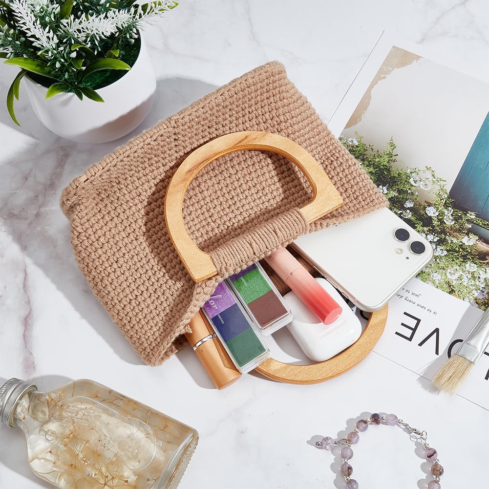Crochet Handbag Making Kit with Leather Bottom