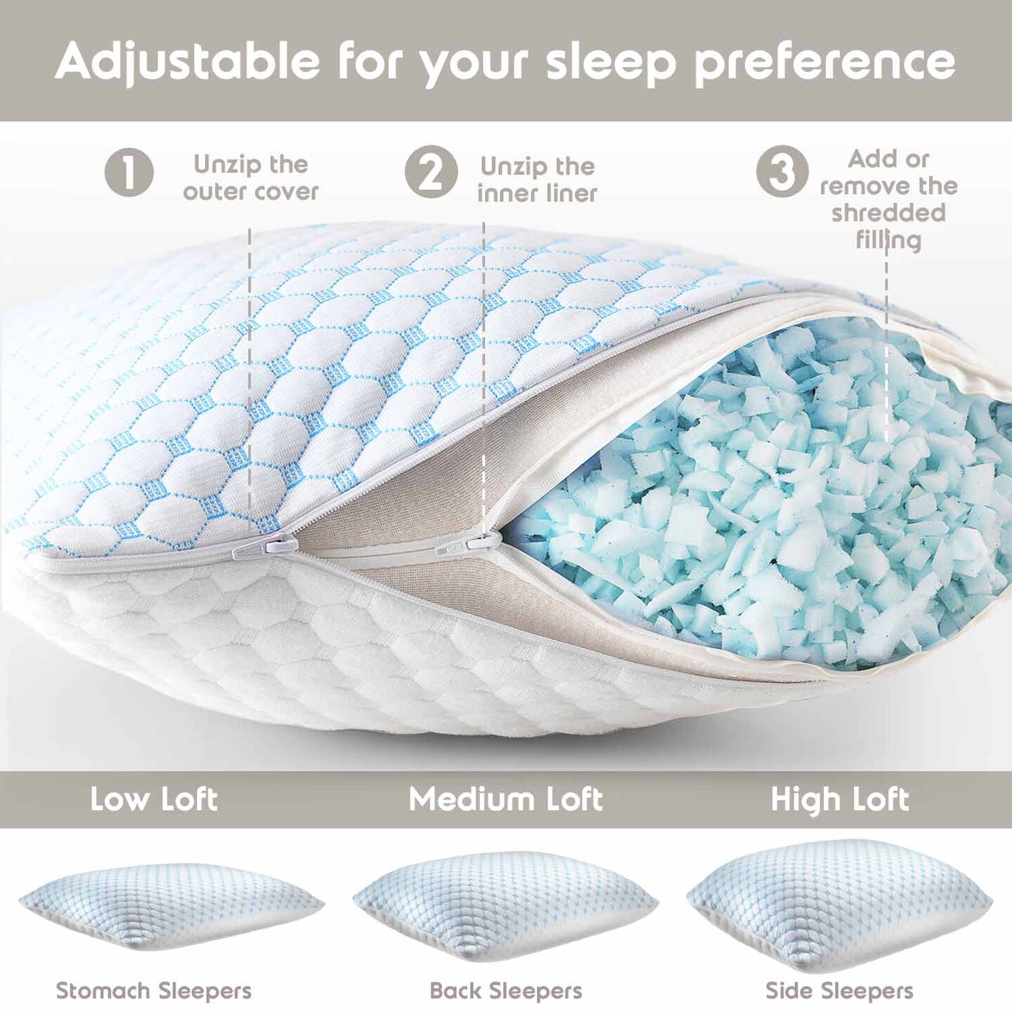Nestl Reversible Bed in a Bag with Set of 2 Cooling Pillow