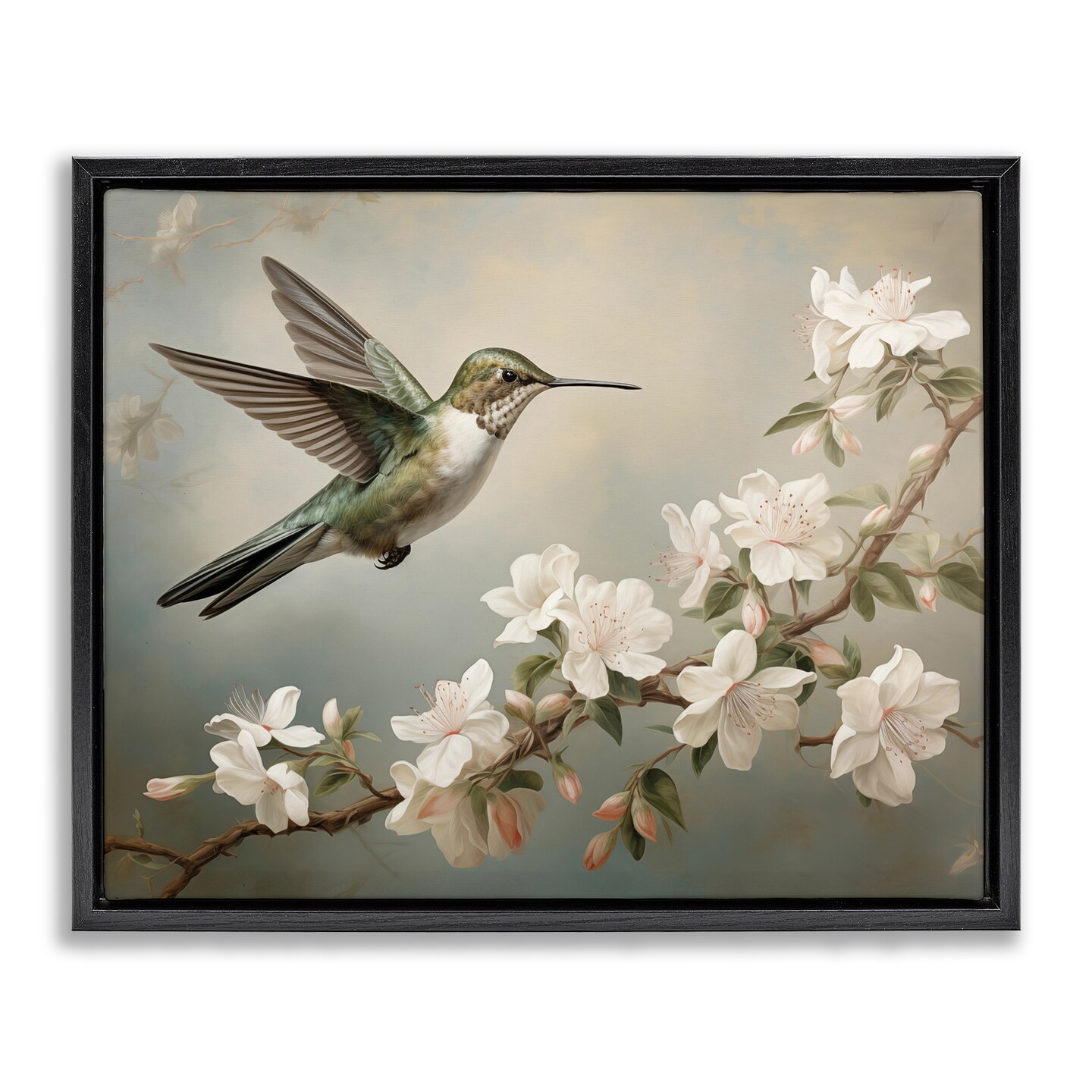 Stupell Industries Spring Hummingbird & Florals Floating Frame By Arlington Prints