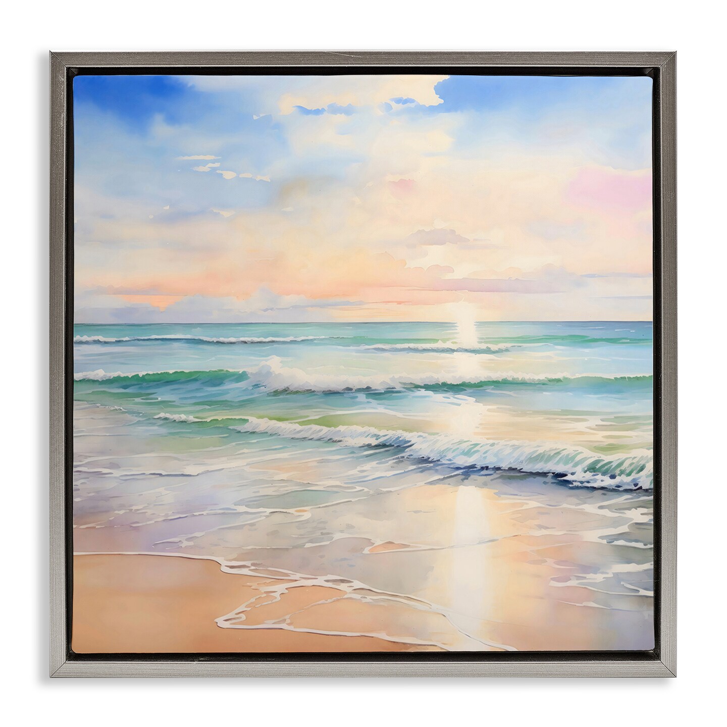 Stupell Industries Crashing On The Shore Floating Frame By LSR Creative ...
