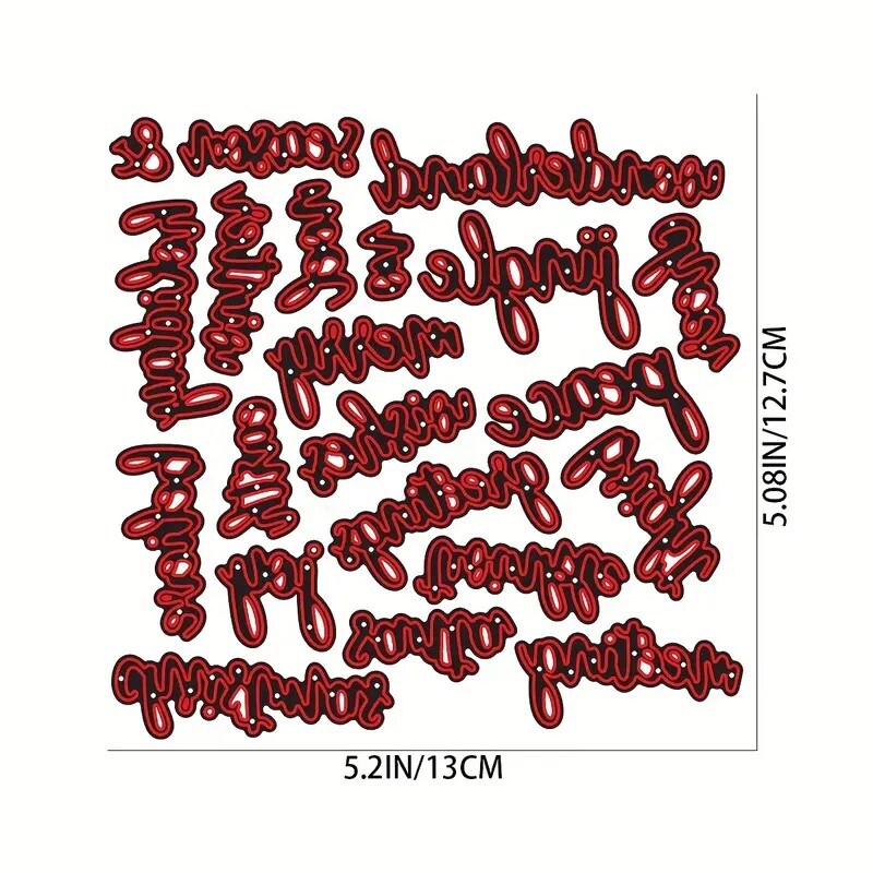 Designer Metal Christmas Words Cutting Dies 21 Piece Set