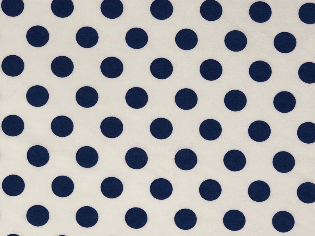 1 Yard ITY Knit Polka Dot Print Fabric for Stylish Apparel 60 Inches Wide