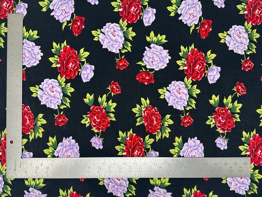 1 Yard ITY Knit Floral Print Fabric Soft Stretch Material for Dresses Skirts Tops 58"-60" Inches Width