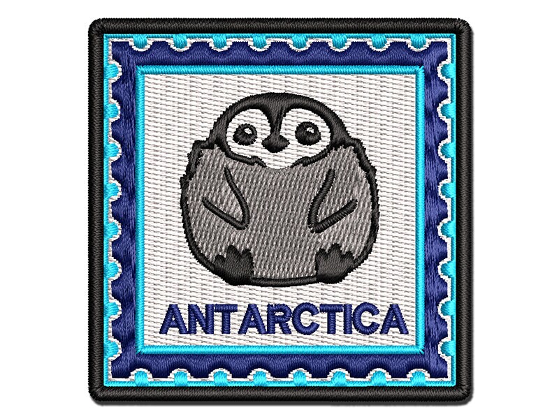 Antarctica Travel Baby Emperor Penguin Multi-Color Embroidered Iron-On or Hook & Loop Patch Applique
