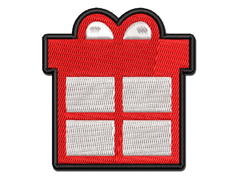 Present Gift Box Birthday Christmas Holiday Multi-Color Embroidered Iron-On or Hook & Loop Patch Applique