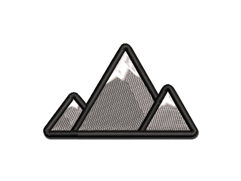 Mountain Range Multi-Color Embroidered Iron-On or Hook & Loop Patch Applique