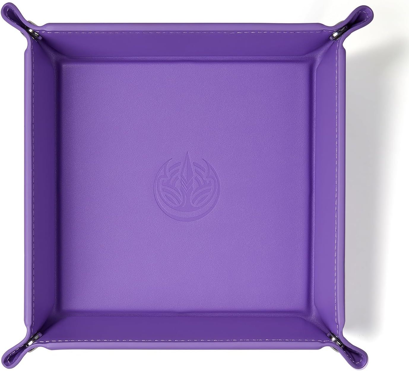 Jewelry Tray, Valet Tray PU Leather Catchall Tray for Women Key Wallet Coin Box Travel Valet Tray(Purple)