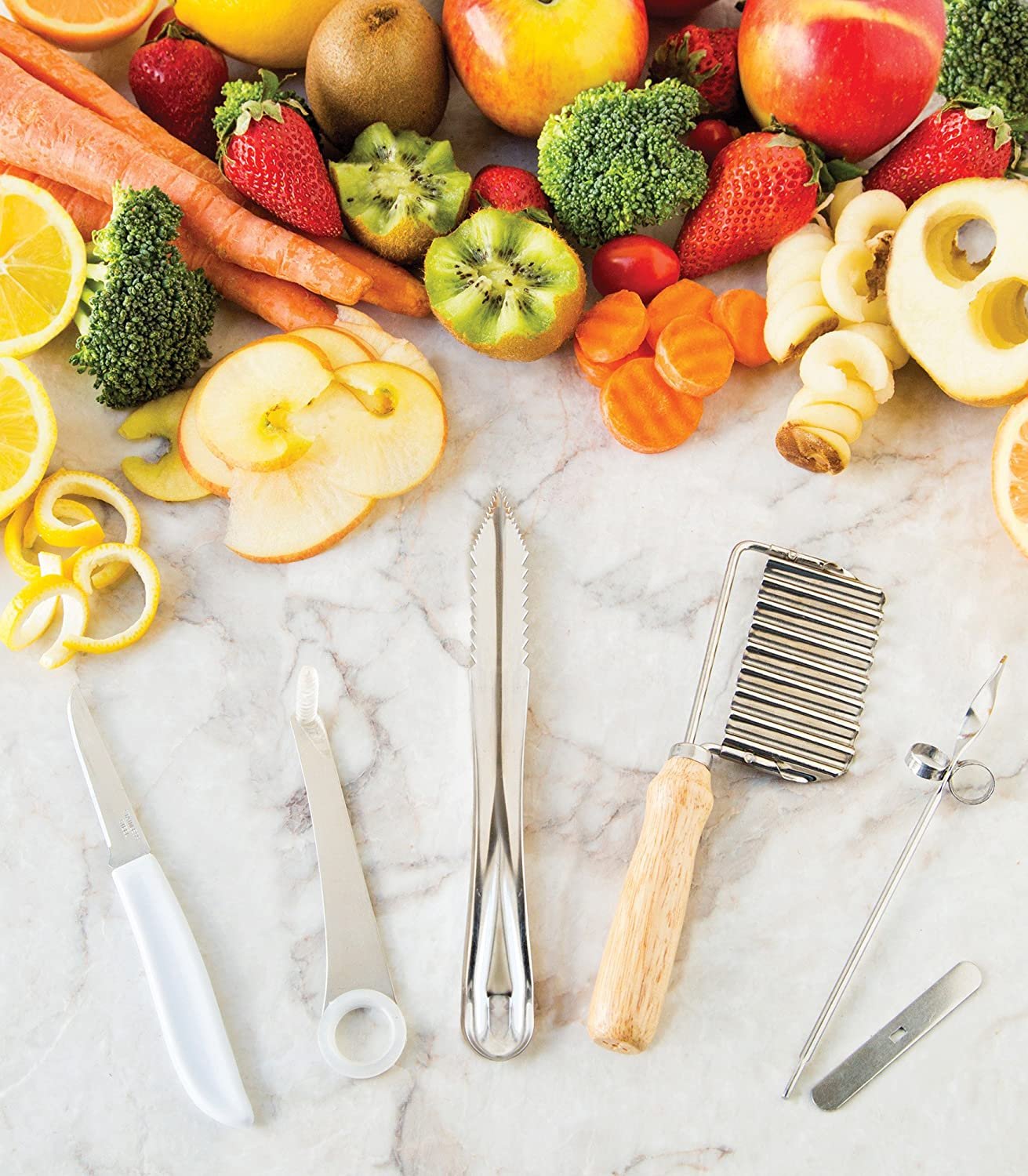 Norpro 5pc Fruit &#x26; Vegetable Garnishing Decorating Tool Set