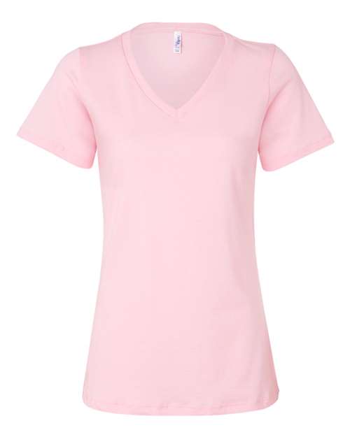 BELLA + CANVAS Women’s Jersey Slim Fit V-Neck Short Sleeve T-Shirt for Feminine Style & Custom Print Tee