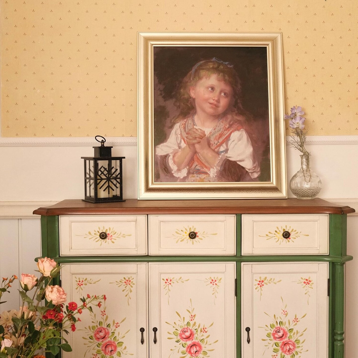 11 High ABS and Glass Decorative Hanging Lanterns, Set of 2 - Black Lanterns with LED Flickering Candles, 6-Hour Timer, Battery Powered, Snowflake Pattern for Christmas - Ideal for Indoor Tab