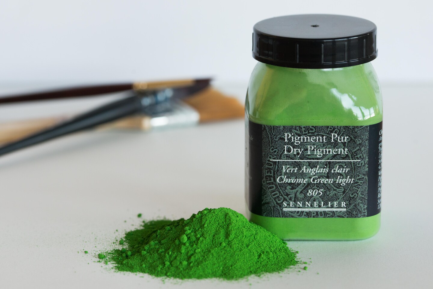 Sennelier Dry Pigment, 120g Jar, Chrome Green Light