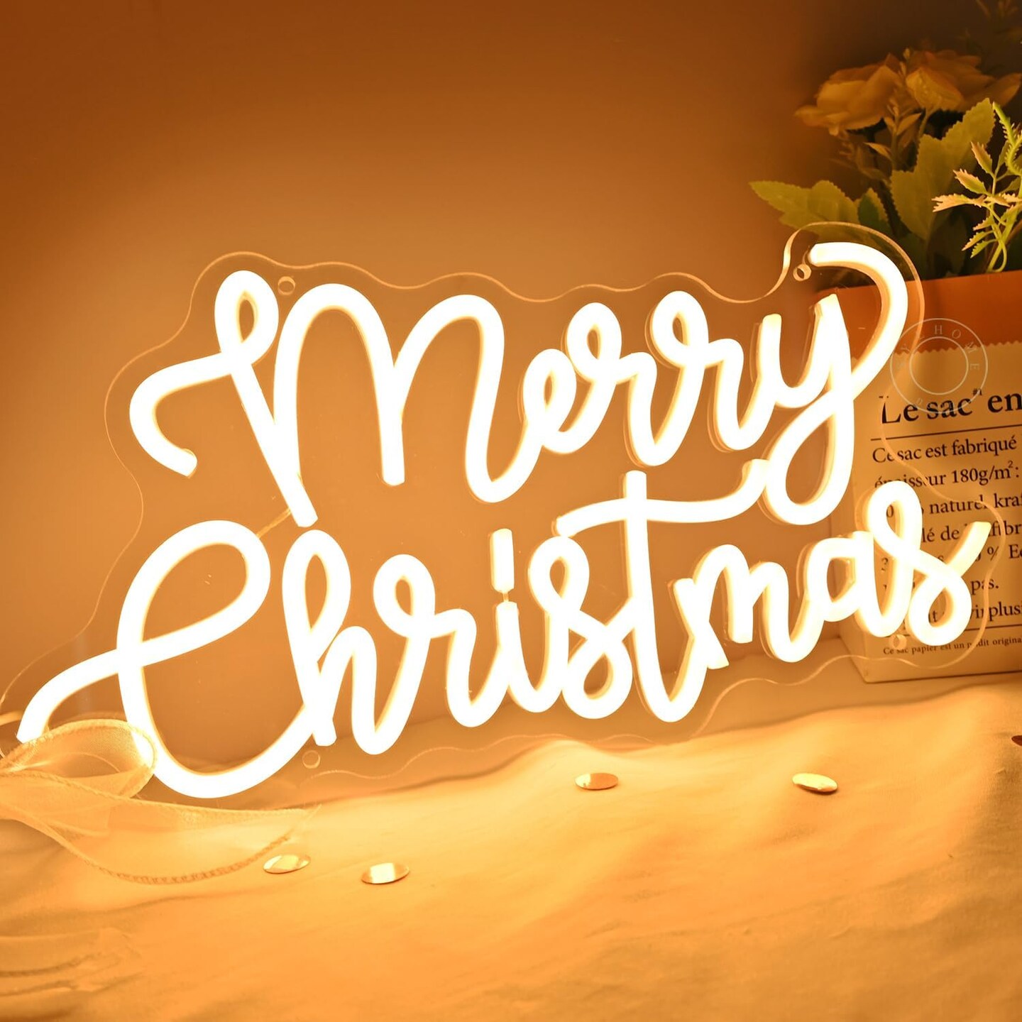 Merry Christmas LED Neon Light Sign Tree Bedroom Living Room Desk Window Wall Decor Sign Shop Bar Office Christmas Party Gifts 5V USB Night Light Indoors 15.75&#x22;X8.3&#x22;