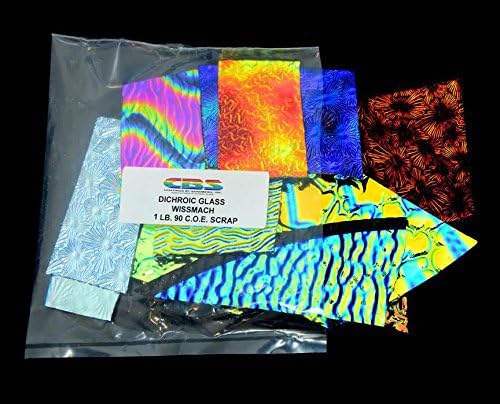 1lb. CBS Dichroic Glass Assorted Jewelry Pack Standard Black 90 COE