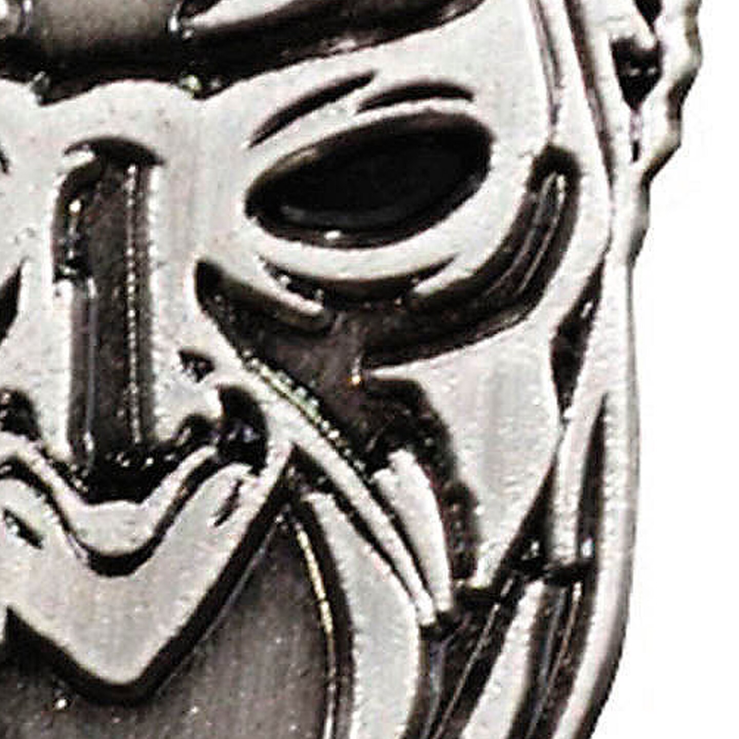 Antique Nickel Enamel Pin Nameless Ghoul Ghost Face 1.5&#x22;
