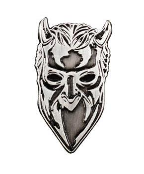 Ghost Nameless Ghoul Face Antique Nickel Enamel Pin 1 1/2&#x22;
