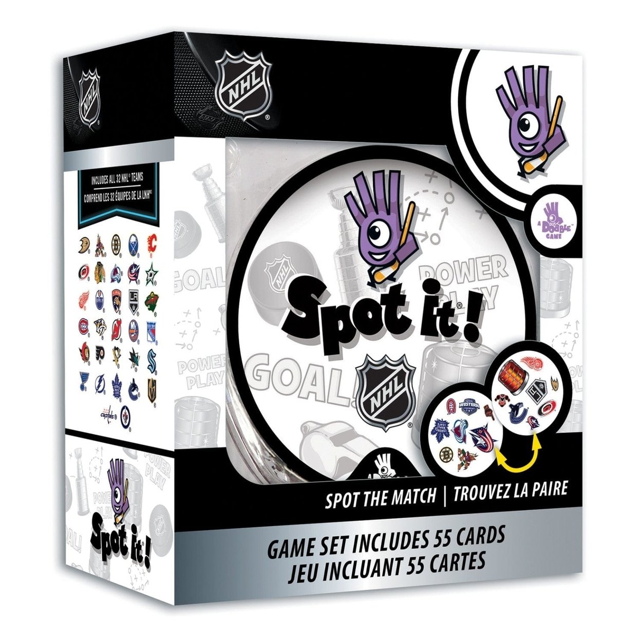 Nhl Spot It! Game League-Nhl Edition 55 Cards Fun Mini Games Ages 7+