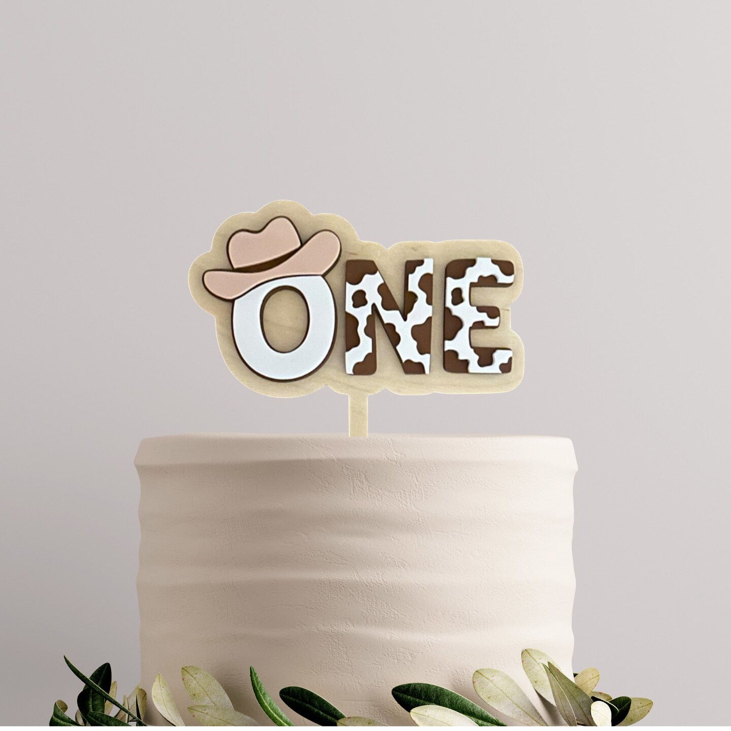 Cowboy Hat Cake Toppers - Wood and Acrylic Cake Toppers - Matching Cupcake Toppers - First Birthday - Second Birthday