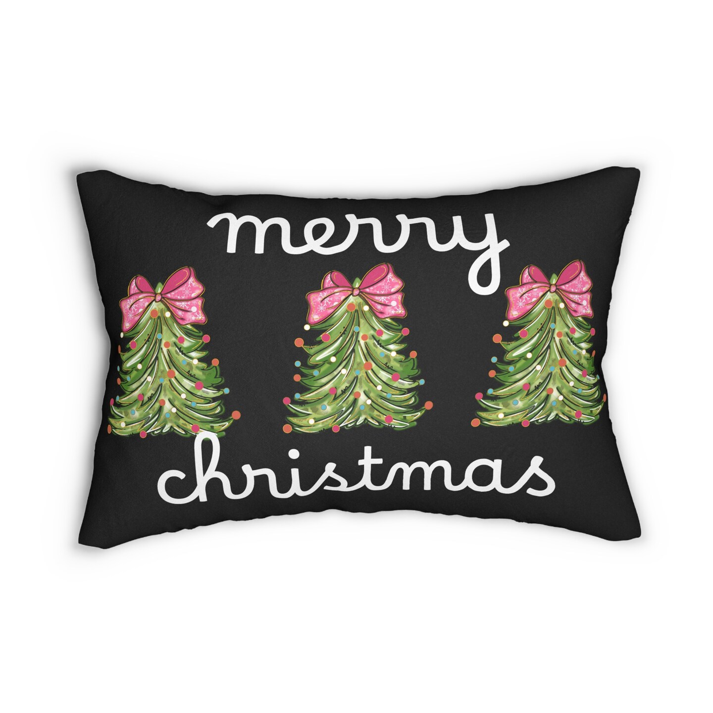 Whimsical Christmas Trees Pillow Outdoor Holiday Pillow Oblong Pillow Holiday Pillow Santa Pillows Merry Christmas Pillow MakerPlace by