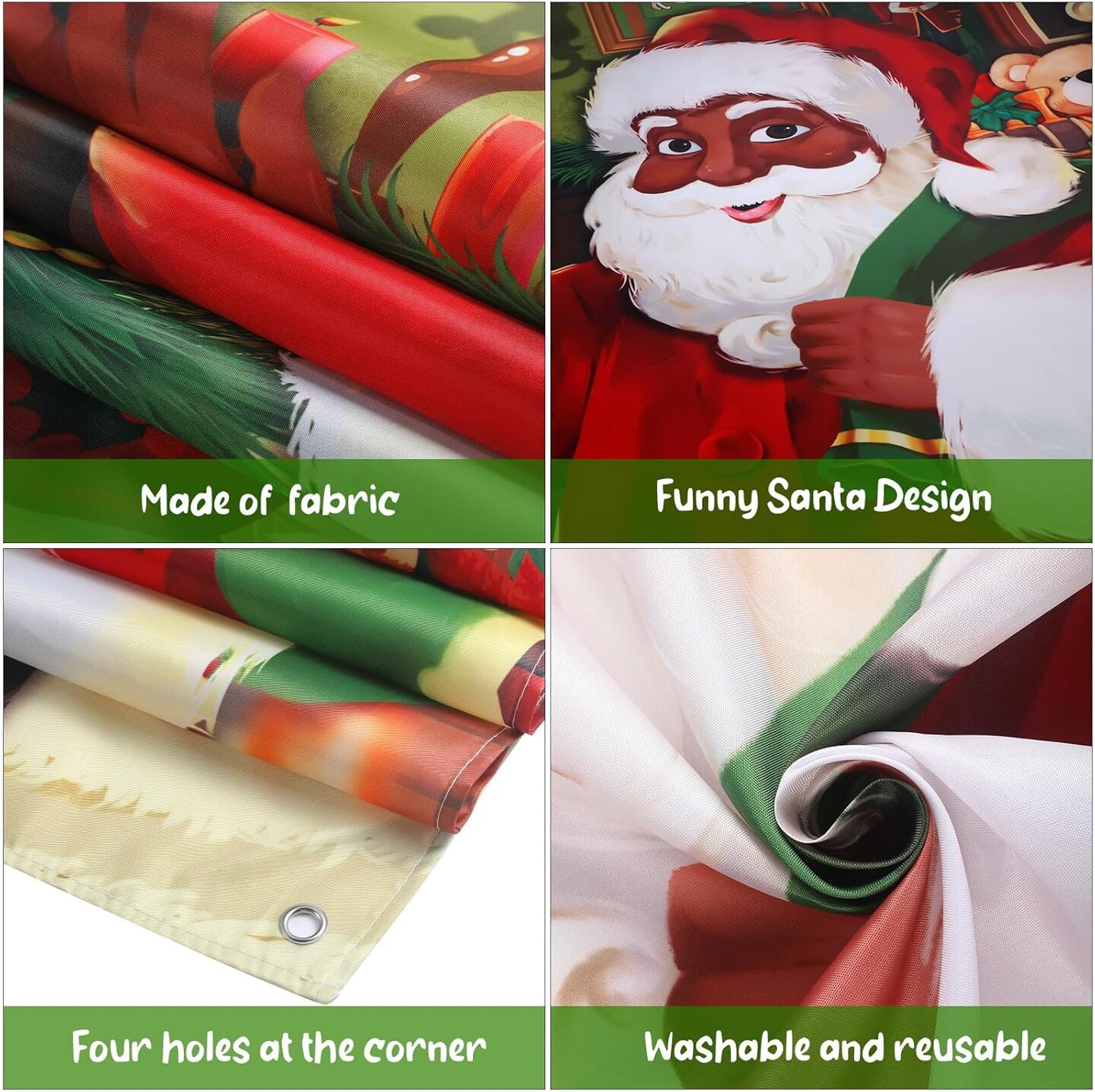 Xmas Door Hanging Banner Santa Claus Background for Front Door